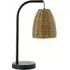 Rhyan Table Lamp with Rattan Shade - Black