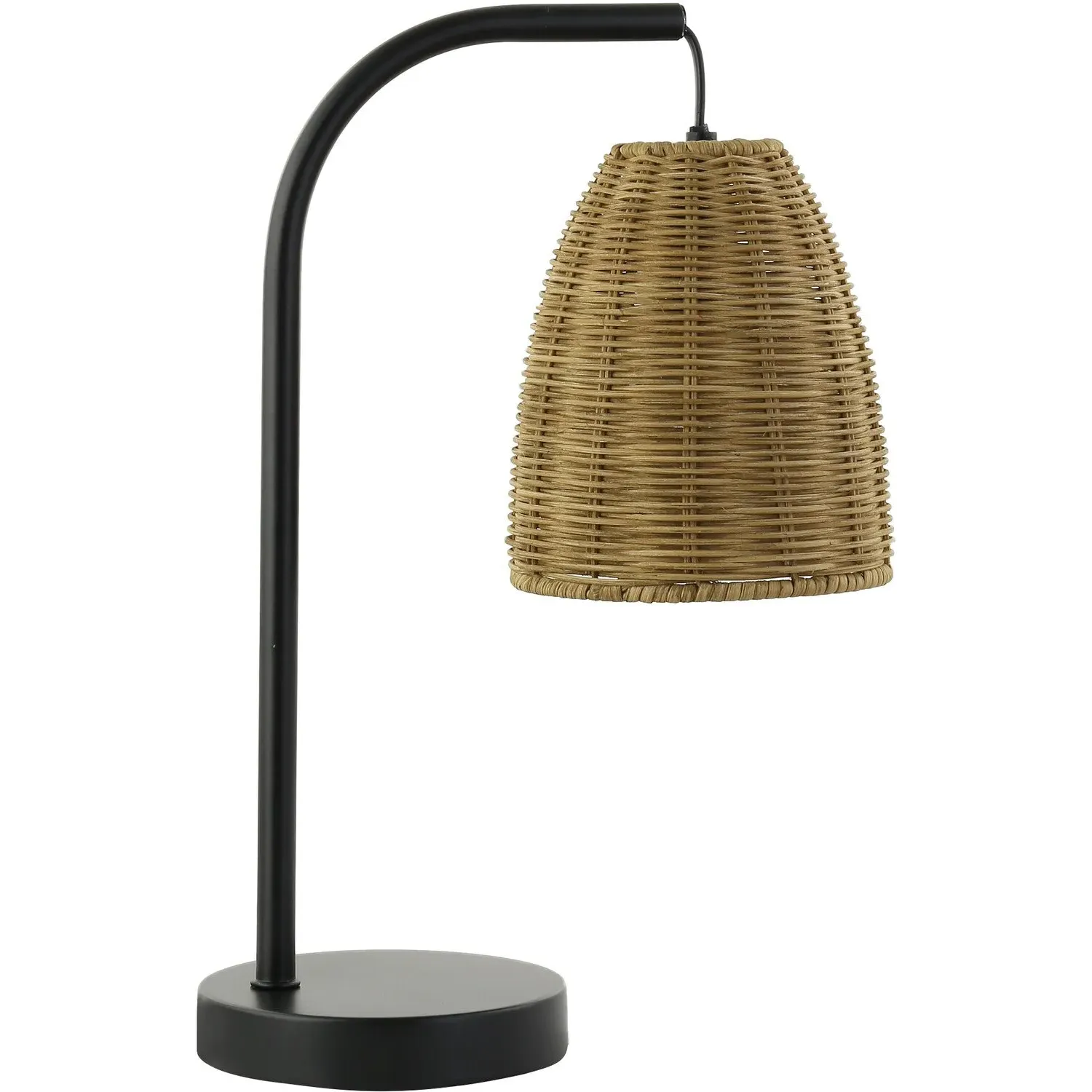 Rhyan Table Lamp with Rattan Shade - Black image