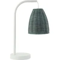 Rhyan Table Lamp with Rattan Shade - White