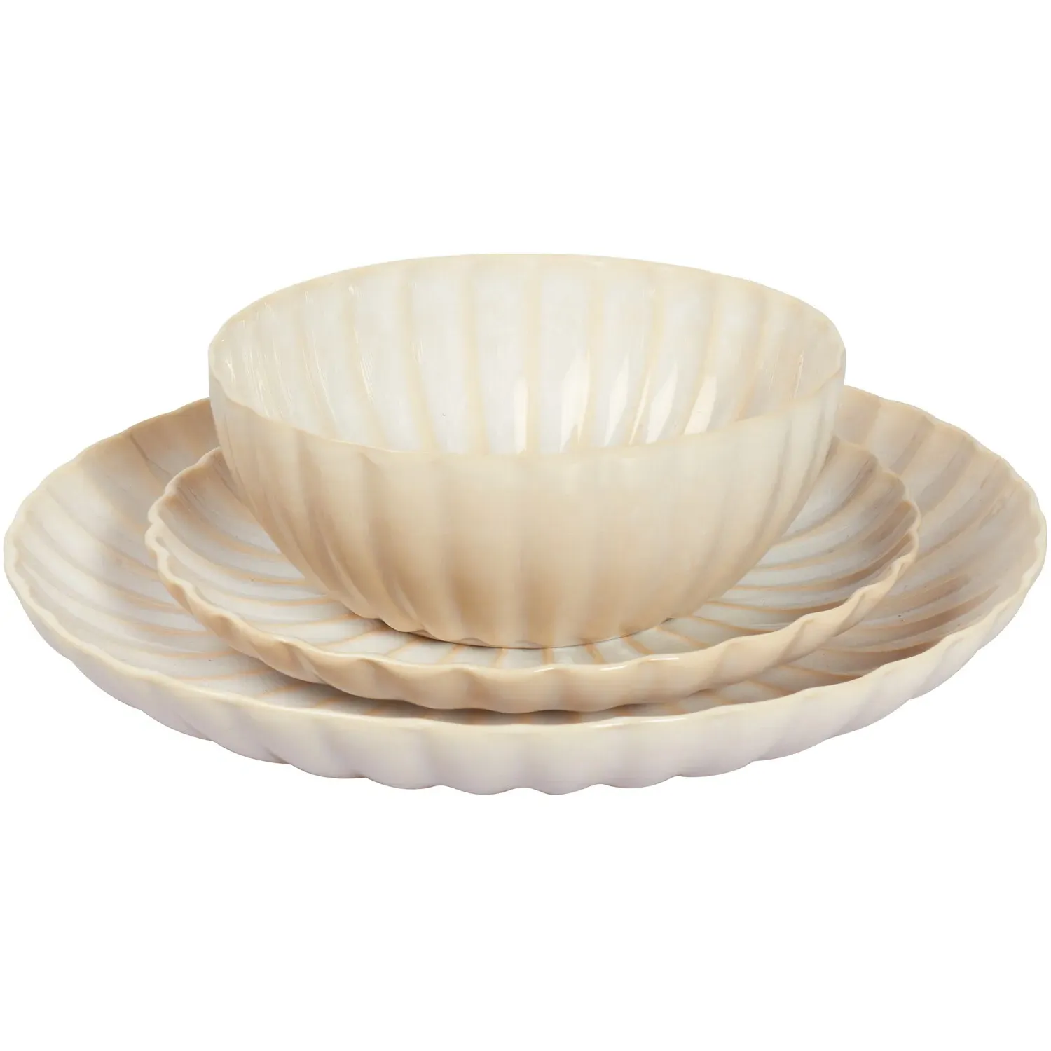 Ribbed 12 Piece Dinner Set