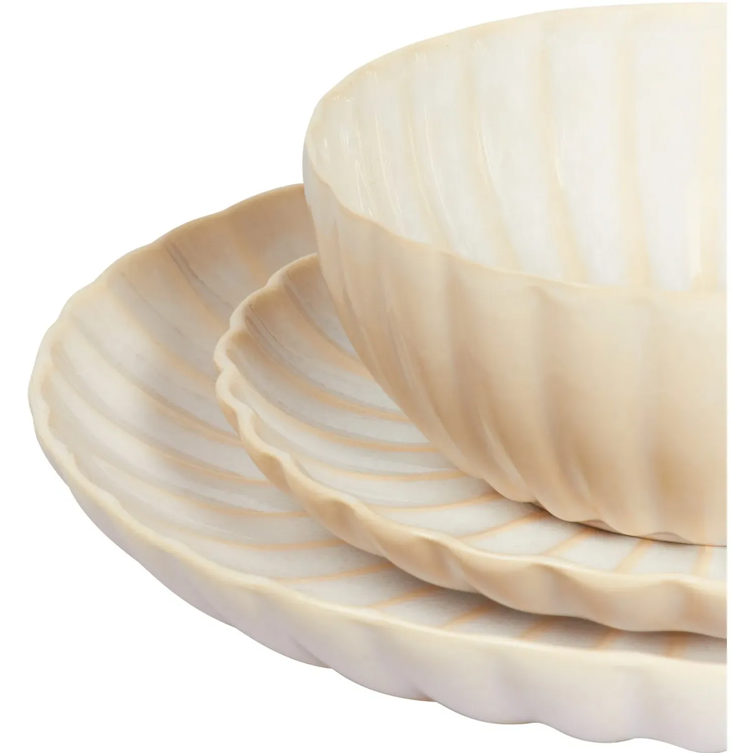 Ribbed 12 Piece Dinner Set