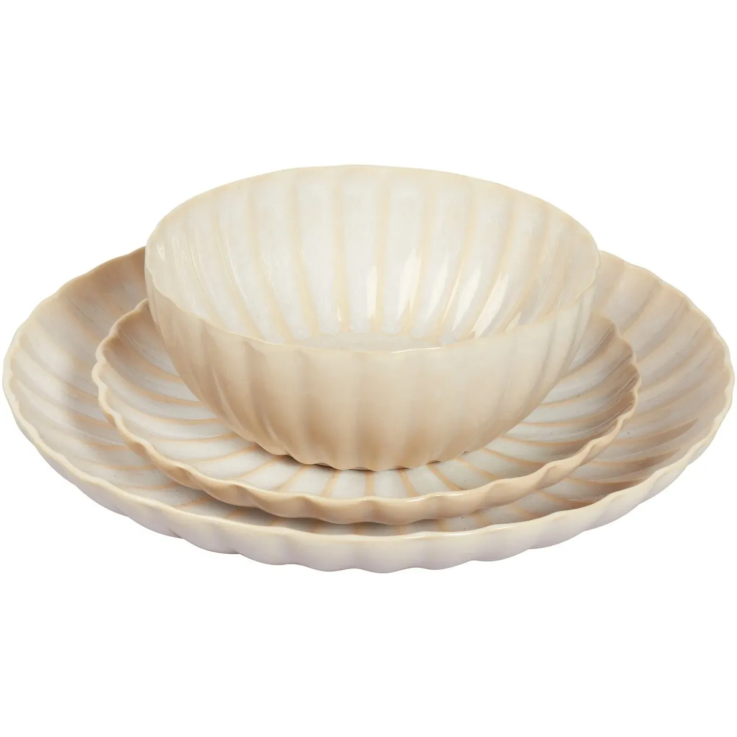 Ribbed 12 Piece Dinner Set