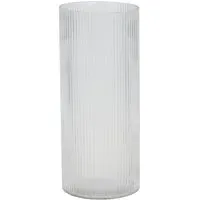 Ribbed Cylinder Vase - Clear