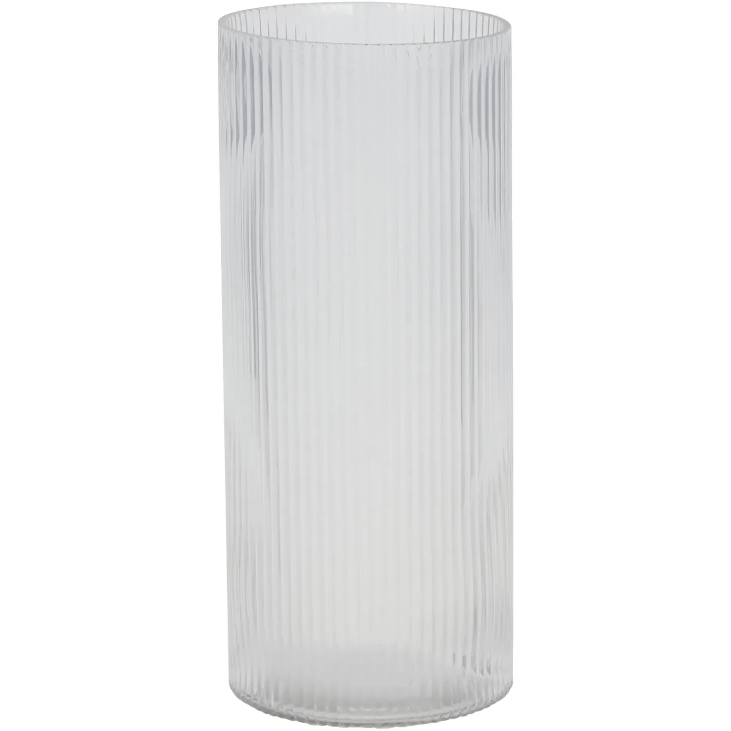 Ribbed Cylinder Vase - Clear