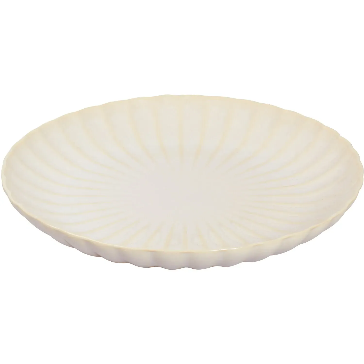Ribbed Dinner Plate - White