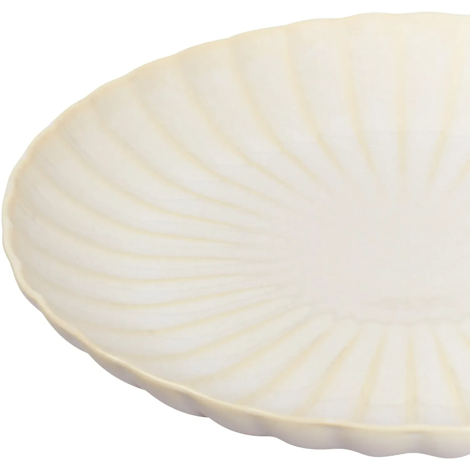 Ribbed Dinner Plate - White