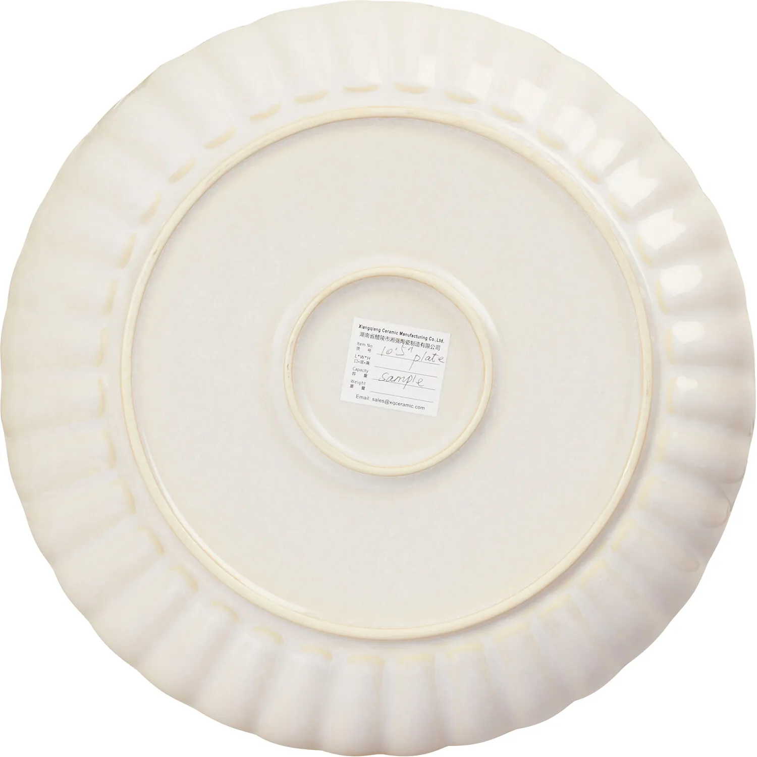 Ribbed Dinner Plate - White