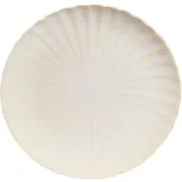 Ribbed Dinner Plate - White