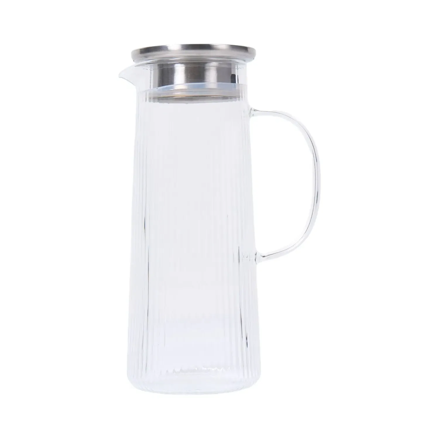 Ribbed Glass Jug 1.3L - Clear