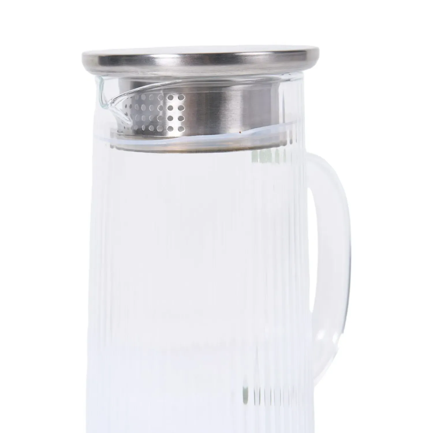 Ribbed Glass Jug 1.3L - Clear