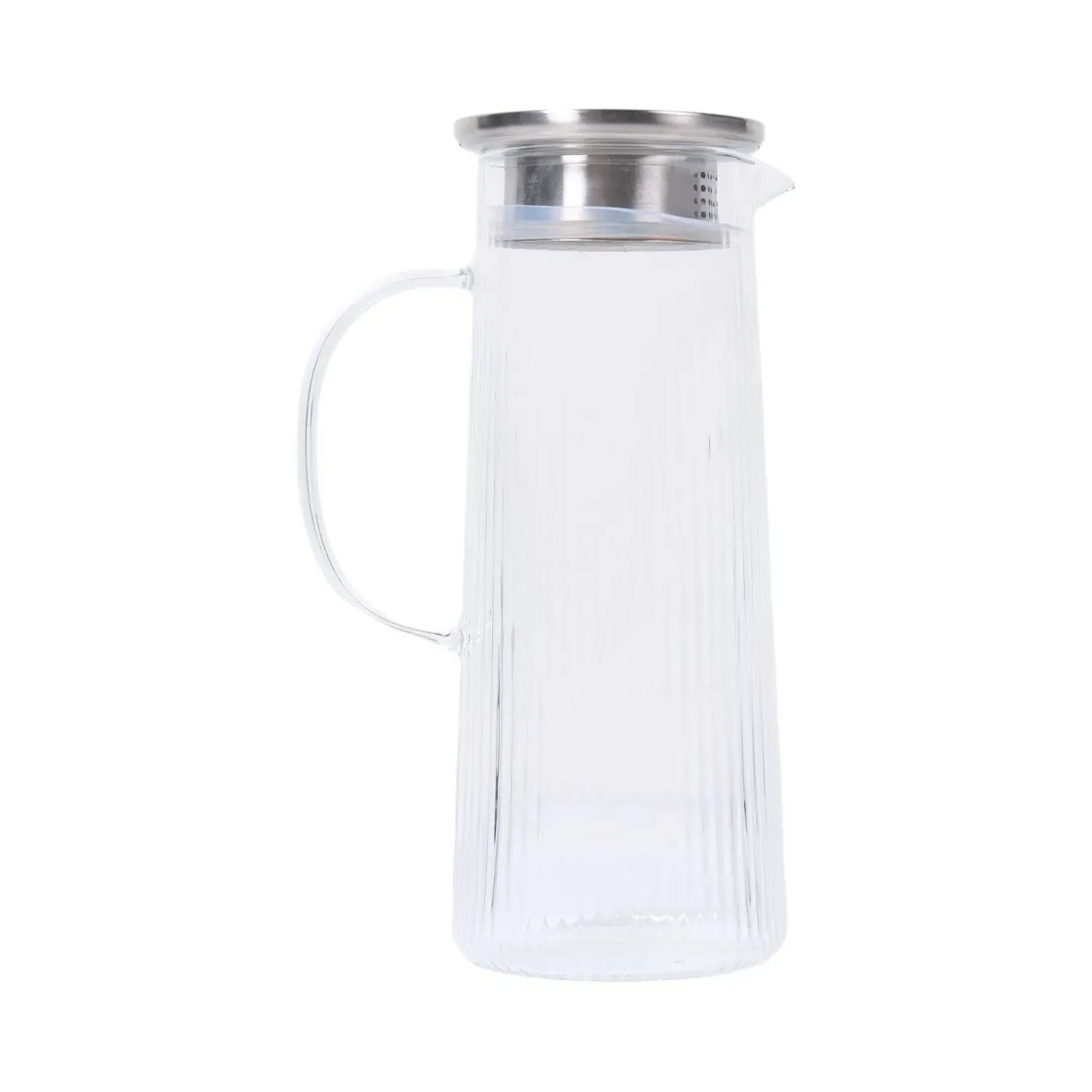 Ribbed Glass Jug 1.3L - Clear