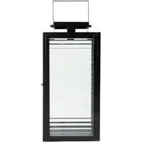 Ribbed Glass Lantern - Black