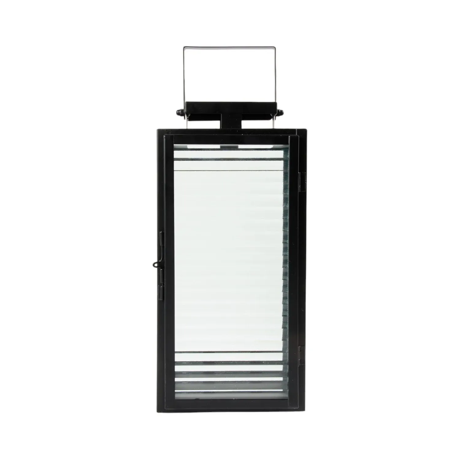 Ribbed Glass Lantern - Black