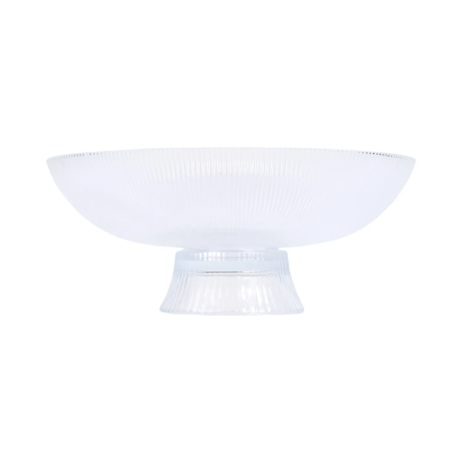 Ribbed Glass Serving Bowl - Clear