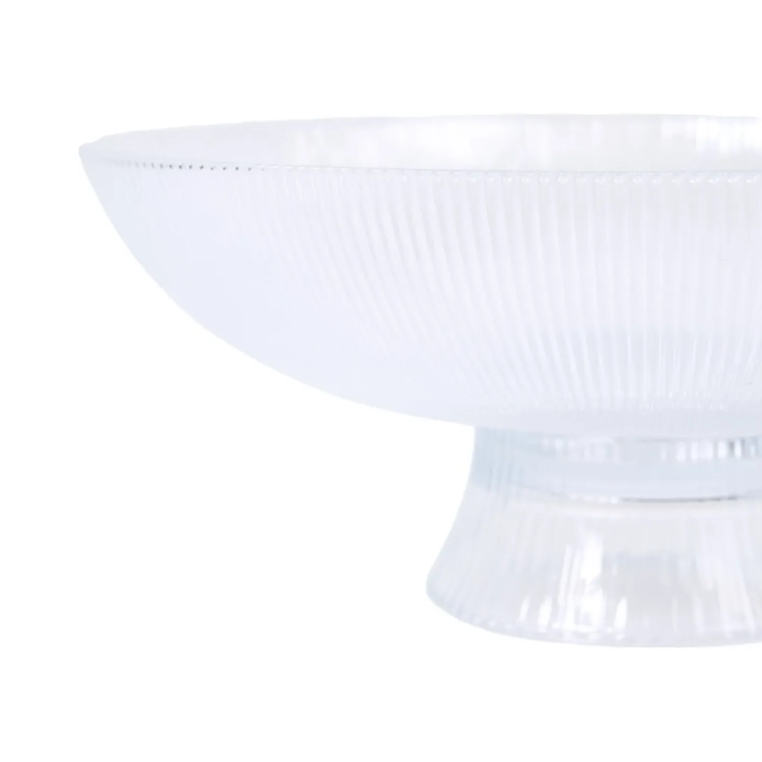 Ribbed Glass Serving Bowl - Clear