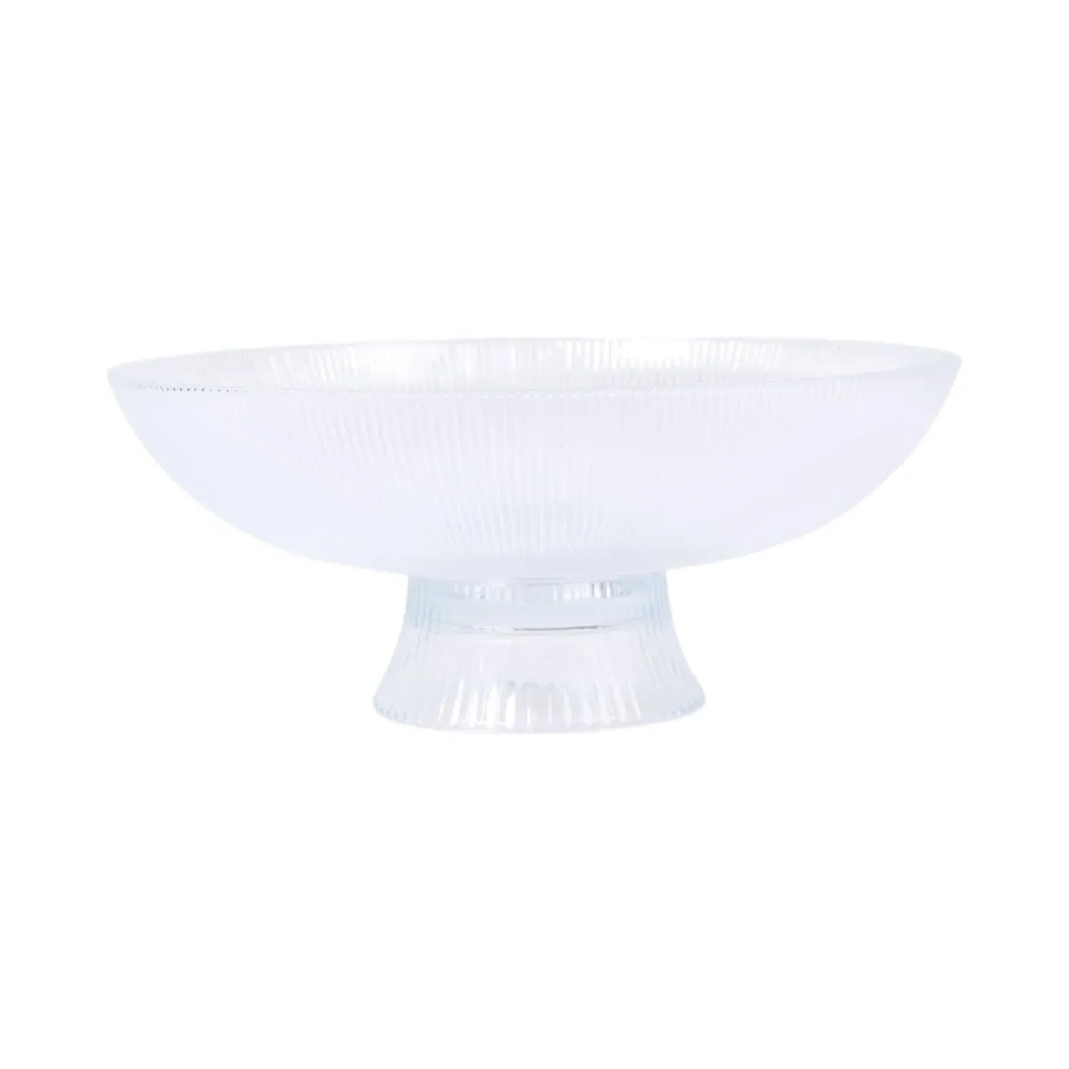 Ribbed Glass Serving Bowl - Clear