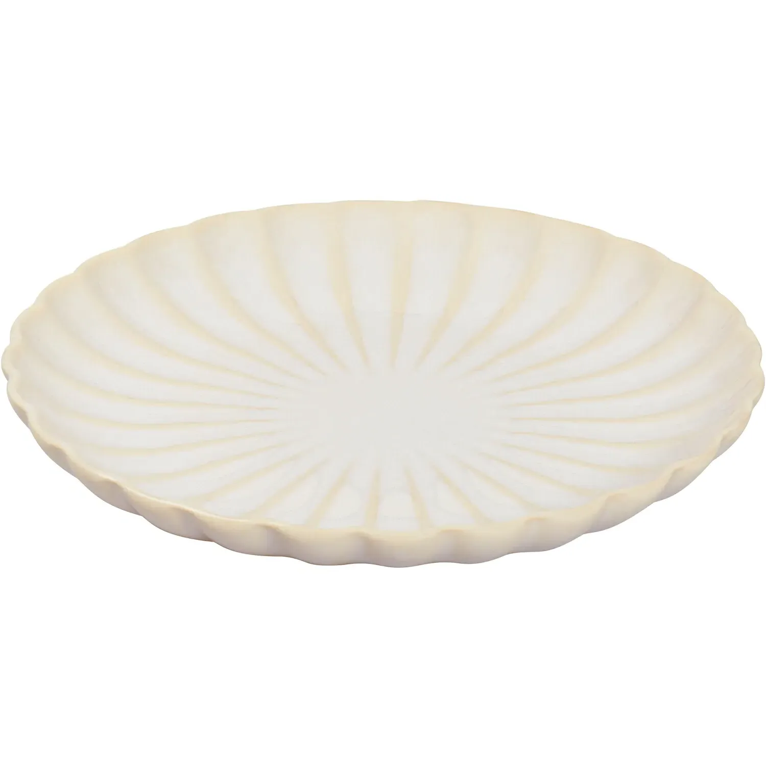 Ribbed Side Plate - White