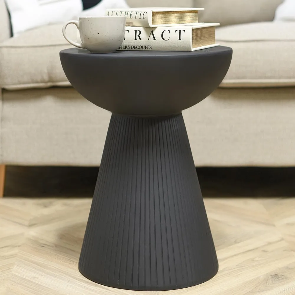 Ribbed Side Table - Black