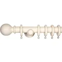 Richmond 150cm Curtain Pole with Ball Finials - White