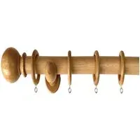 Richmond 155cm Curtain Pole - Waxed Oak