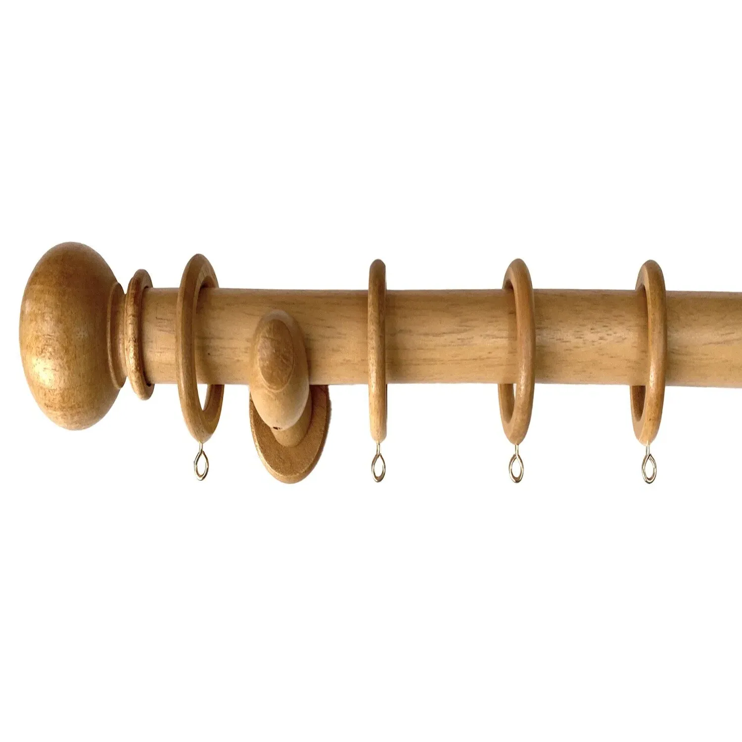 Richmond 155cm Curtain Pole - Waxed Oak