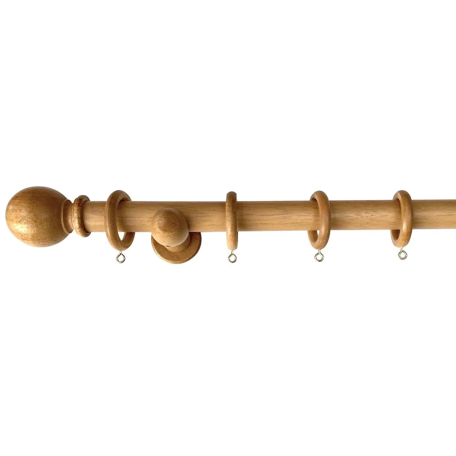 Richmond 180cm Curtain Pole - Waxed Oak