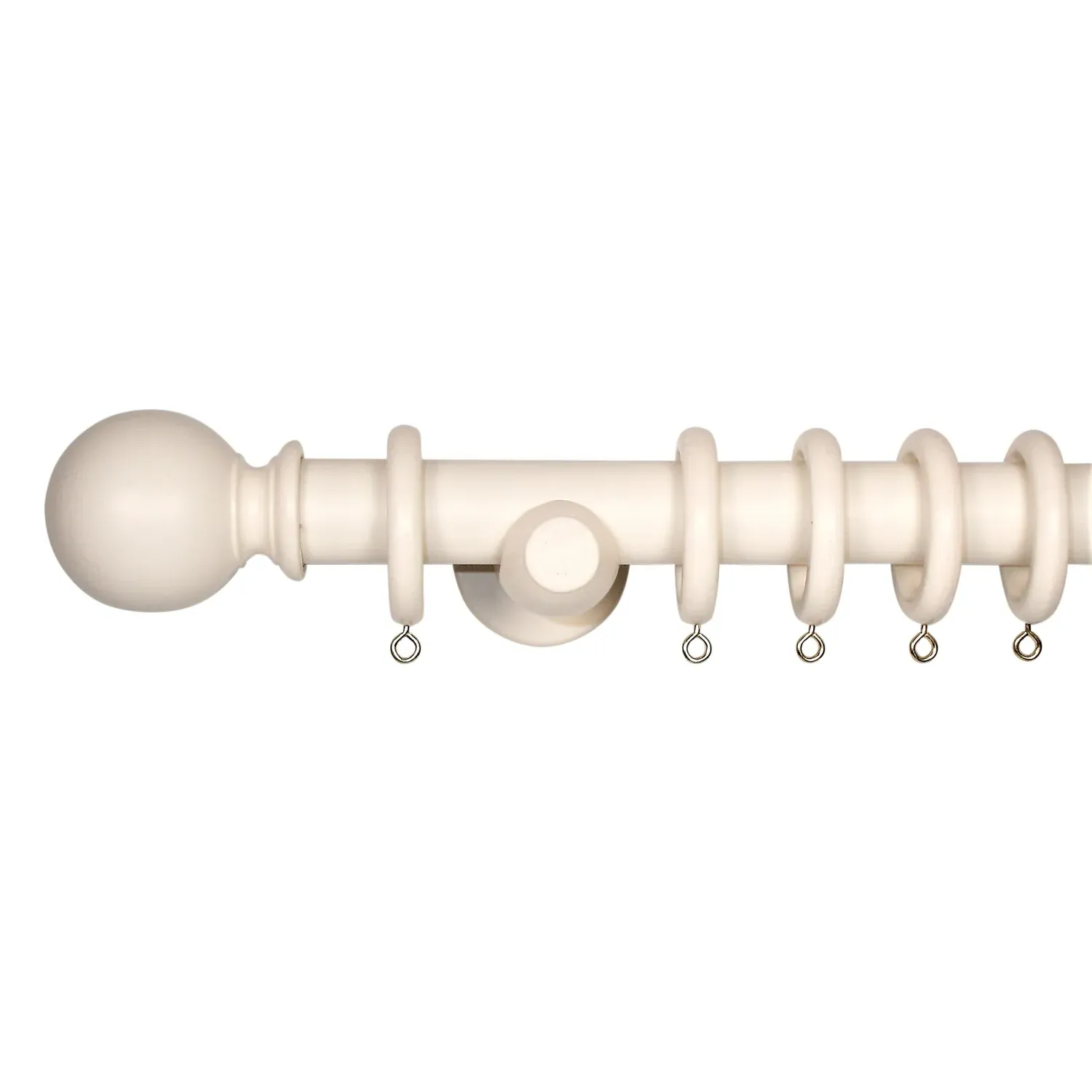 Richmond 180cm Curtain Pole with Ball Finials - White