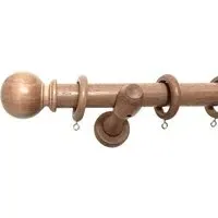 Richmond 240cm Curtain Pole with Ball Finials - Rustic Oak