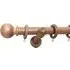 Richmond 240cm Curtain Pole with Ball Finials - Rustic Oak