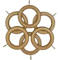 Richmond 6-Pack Curtain Rings - Rustic Oak