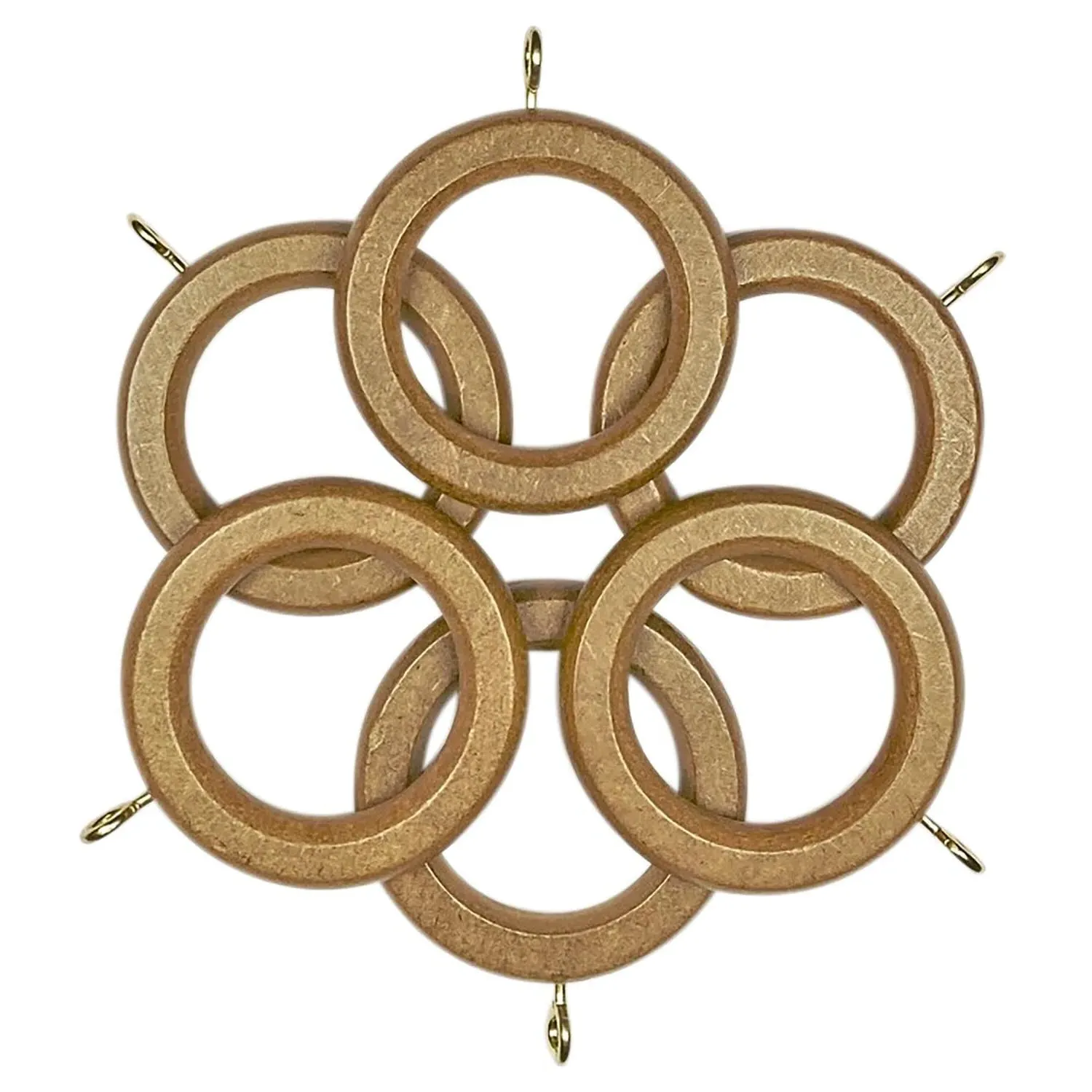 Richmond 6-Pack Curtain Rings - Rustic Oak image