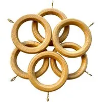Richmond 6-Pack Curtain Rings - Waxed Oak