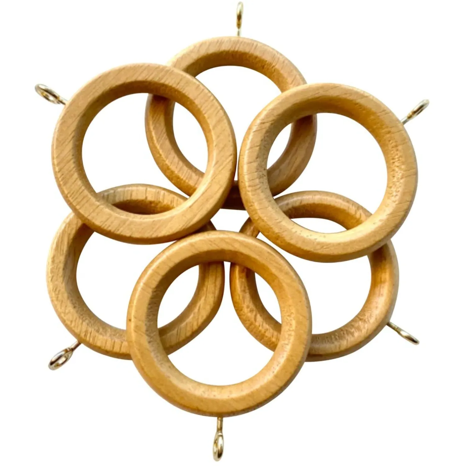 Richmond 6-Pack Curtain Rings - Waxed Oak