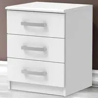 Riviera 3 Drawer Bedside Table - White