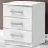 Riviera 3 Drawer Bedside Table - White