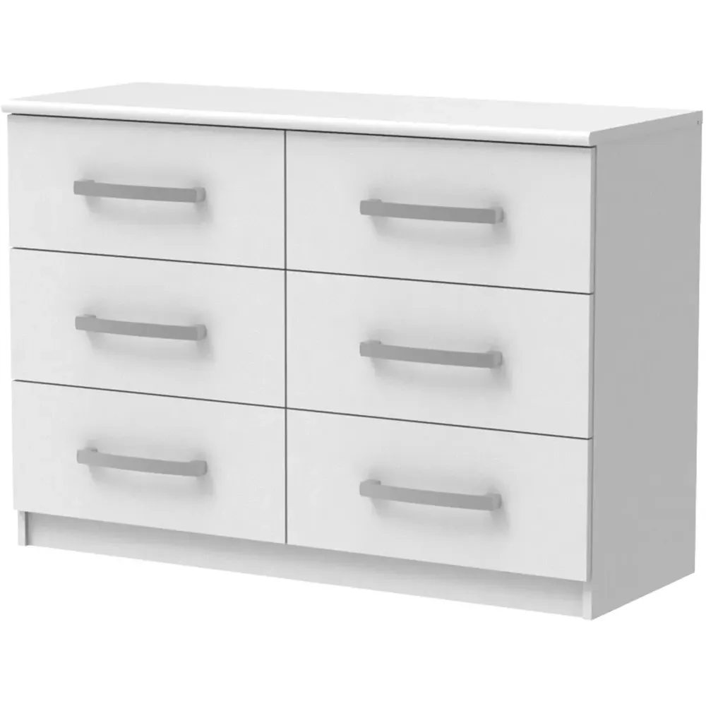 Riviera Wide 6 Drawer Storage Chest - White
