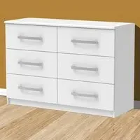 Riviera Wide 6 Drawer Storage Chest - White