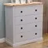 Rocca 4 Drawer Chest of Drawers with Brass Knob - Grey