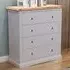 Rocca 4 Drawer Chest of Drawers with Chrome Knob - Grey