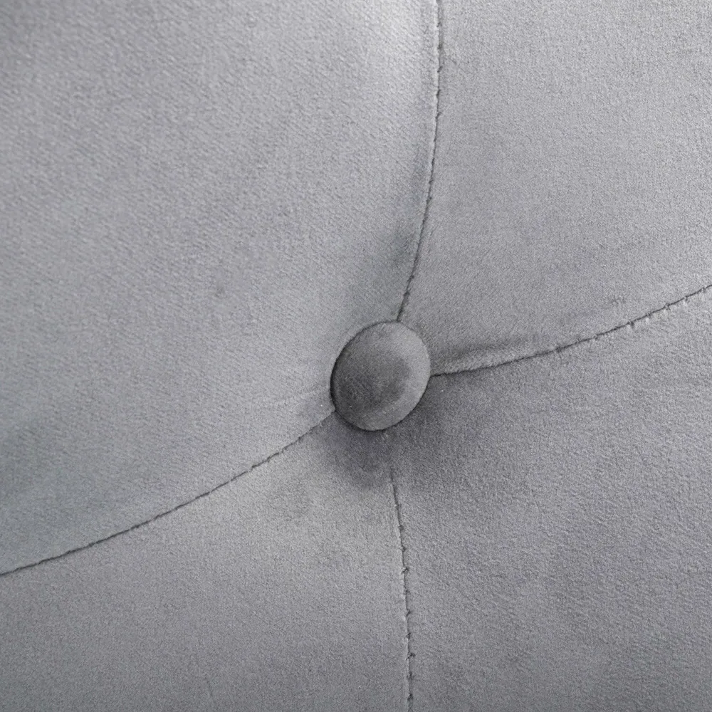 Rocco Adjustable Bar Stool with Swivel - Grey, Velvet