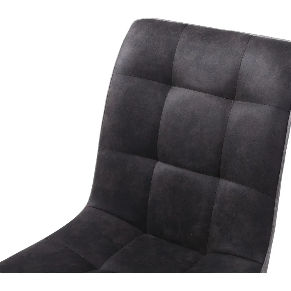 Rodeo Set of 2 Dining Chairs - Dark Grey, Suede Effect
