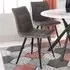 Rodeo Set of 2 Dining Chairs - Dark Grey, Suede Effect