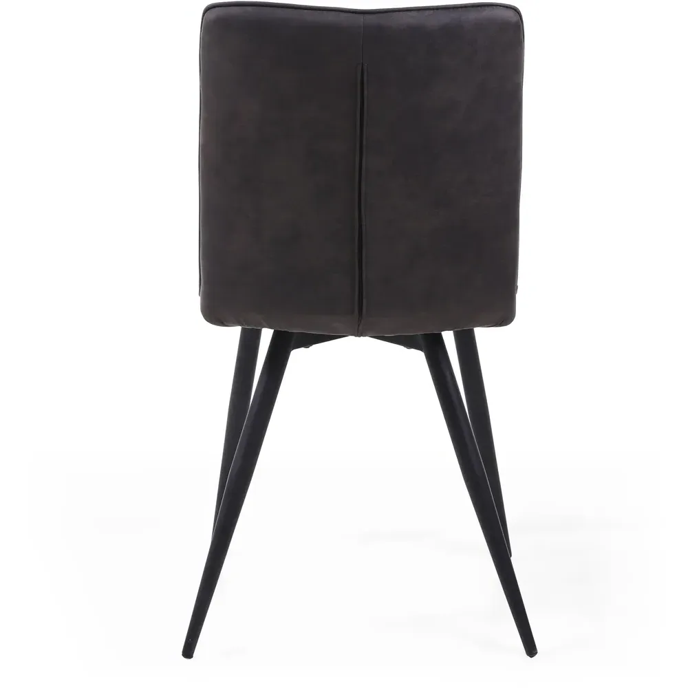 Rodeo Set of 2 Dining Chairs - Light Grey, Suede Effect