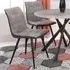 Rodeo Set of 2 Dining Chairs - Light Grey, Suede Effect
