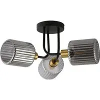 Roman 3 Arm Flush Ceiling Fitting - Smoked Black