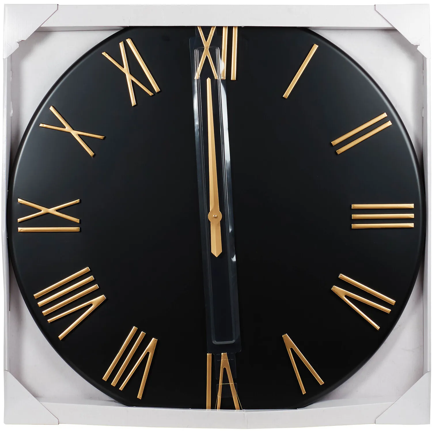 Roman Numeral Round Wall Clock 78cm - Black