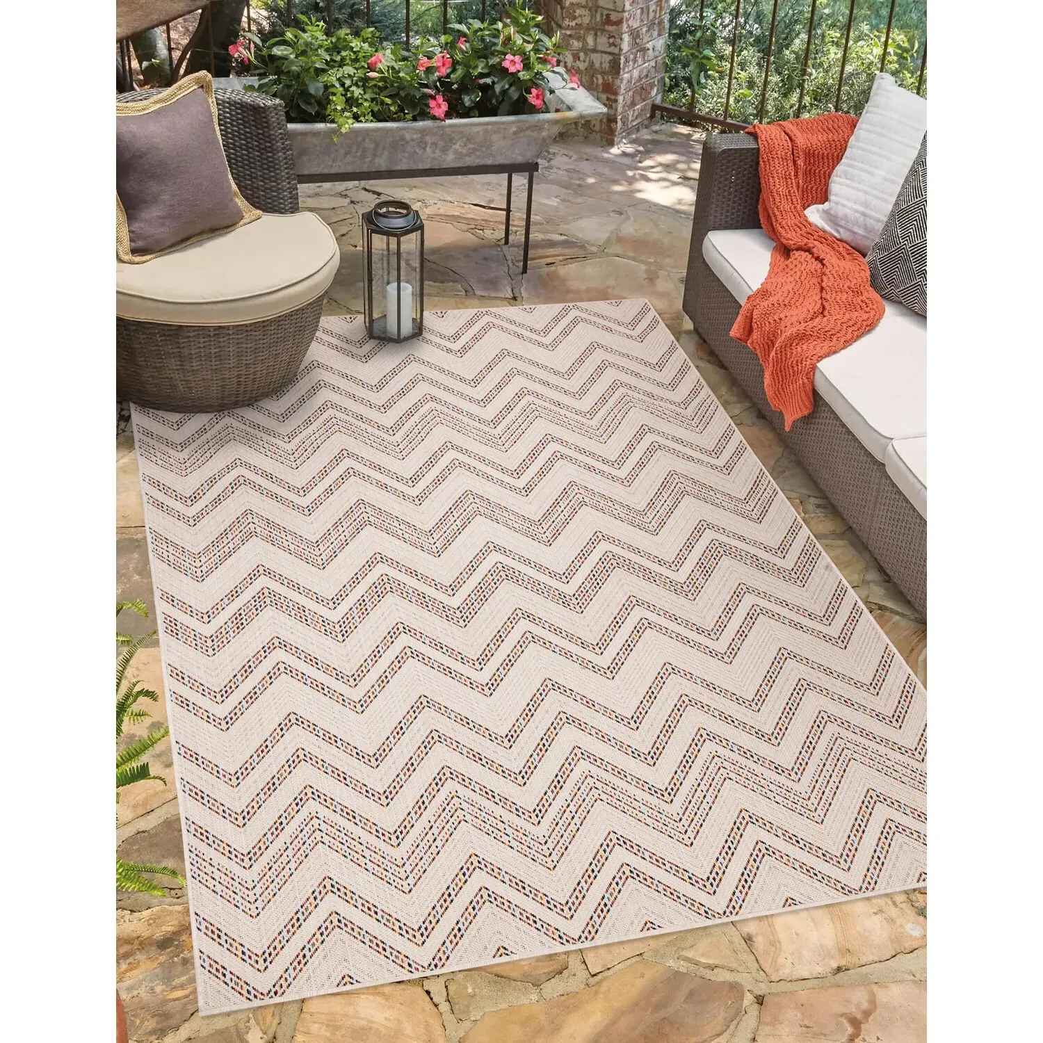 Rome Indoor Outdoor Rug Zigzag - Natural