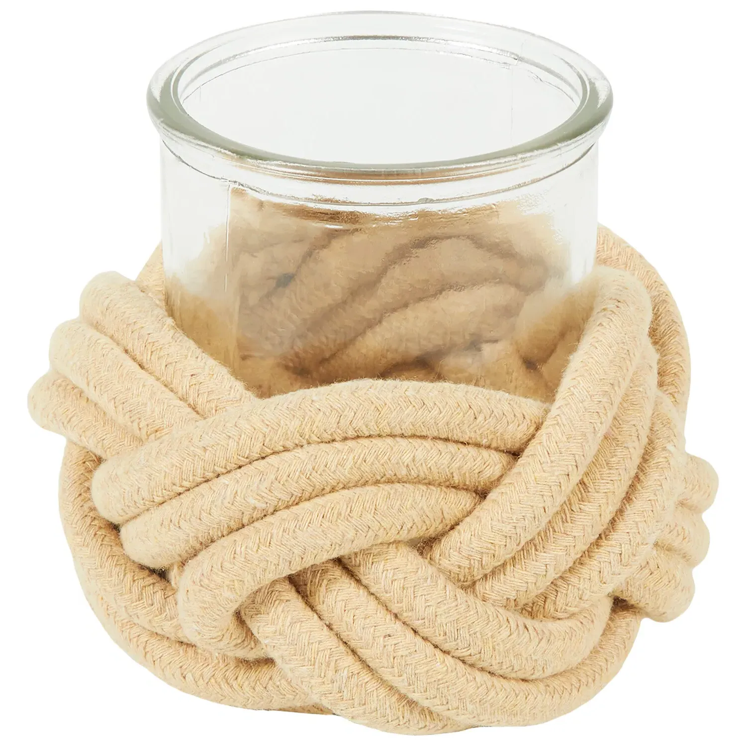 Rope Knot Tealight Holder - Neutral, White