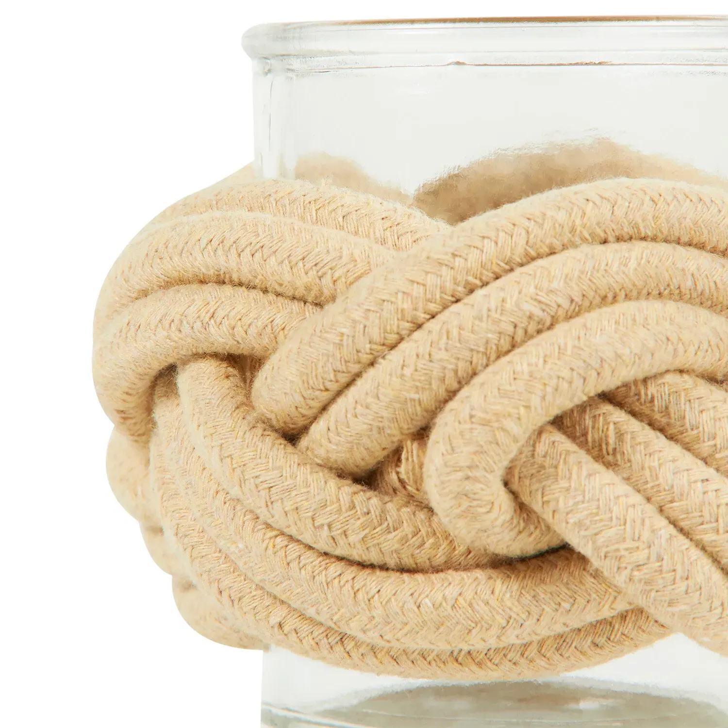 Rope Knot Tealight Holder - Neutral, White