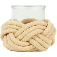 Rope Knot Tealight Holder - Neutral, White